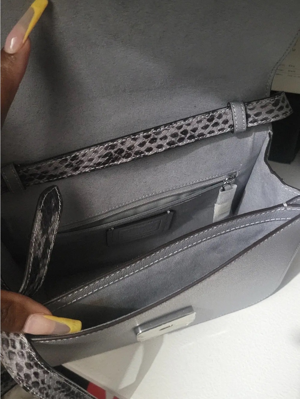 Coach Lavender-Gray Leather Crossbody - Picture 3 of 4